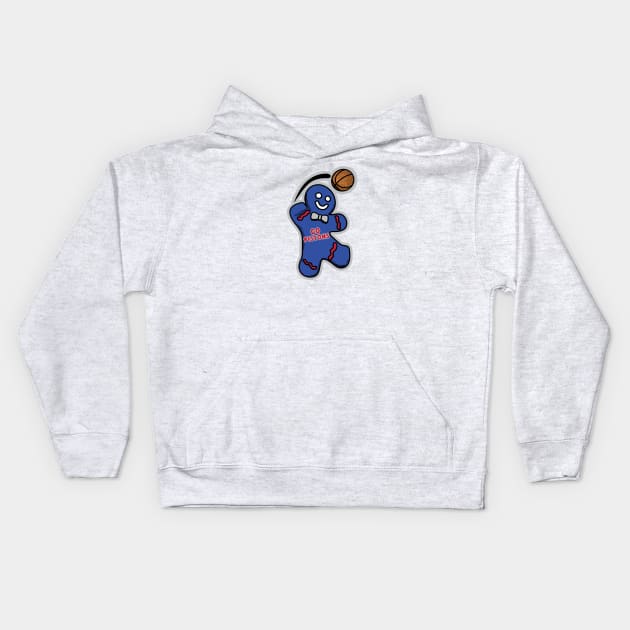 Detroit Pistons Gingerbread Man Kids Hoodie by Rad Love